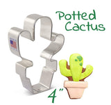 potted cactus cookie cutter