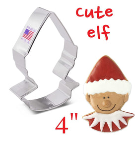 cute elf face cookie cutter for Christmas