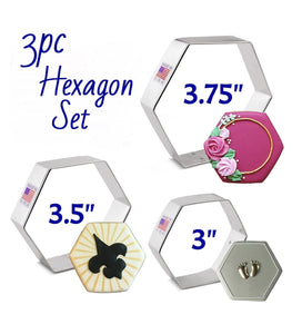 3 piece hexagon cookie cutter set