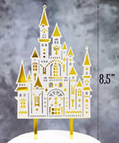 Gold  and White Princess Castle Cake Topper, Acrylic Birthday Cake Decoration, FREE USA SHiPPiNG -