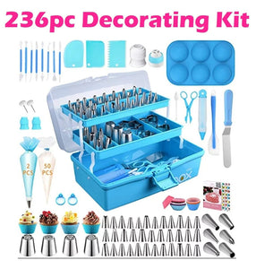 huge baking and cake decorating kit in case