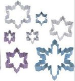 7pc Snowflake Cookie Cutter Set, Gift Boxed Christmas cookie Cutters, Colorful Polyresin Coated Steel