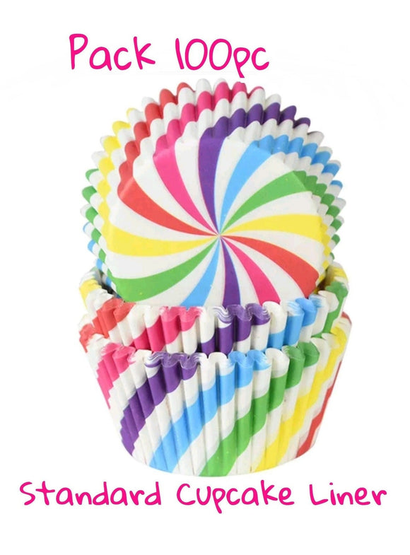 rainbow swirl cupcake paper liner cups