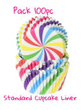 rainbow swirl cupcake paper liner cups