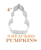 Carded Three Stacked Pumpkins Cookie Cutter, Autumn Fall Baking