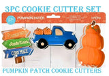 autumn 3 piece pumpkin patch cookie cutters set