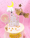 Gold Fireworks 2pc Cake Topper Set, Acrylic Birthday Cake Decoration, FREE USA SHiPPiNG -