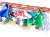 3pc Gift Boxed Enchanted Forest Cookie Cutter Set, Gnome Mushroom and Woodland Tree