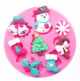 Christmas Silicone Fondant Mold, Holiday Shapes for Sugarcraft Gumpaste and Frosting Shapes