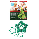 10pc Star Cookie Cutter Set to Make Christmas Tree, Gift Boxed Baking Set