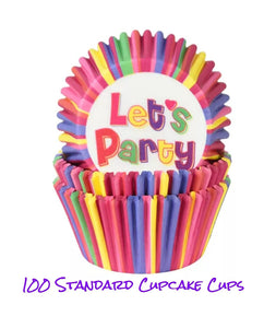 Let's Party Cupcake Paper Liners, Pack of 100 Standard Paper Cups for Muffins and Baking