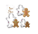 3pc Gingerbread Man Cookie Cutter Set, Gingerbread Boy for Christmas Baking, Ann Clark