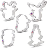 5pc Faces of Christmas Cookie Cutter Set, Ann Clark - Santa Elf Reindeer Deer Snowman