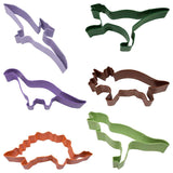 7pc Dinosaur Cookie Cutter Set, Gift Boxed Kids Cookie Cutters, Colorful Coated Steel