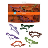 7pc Dinosaur Cookie Cutter Set, Gift Boxed Kids Cookie Cutters, Colorful Coated Steel