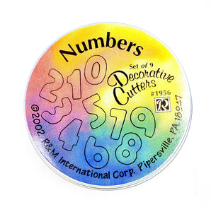 9pc Mini  Numbers Cookie Cutter Set in a Tin