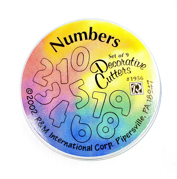 9pc Mini  Numbers Cookie Cutter Set in a Tin