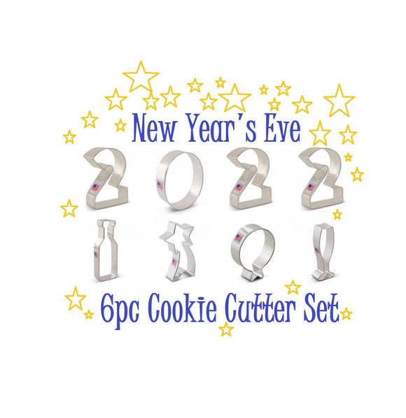 6pc New Year's Eve Cookie Cutter Set, Ann Clark Celebrate 2022 Chinese New Year