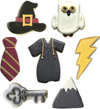 7 Piece Wizards and Witches Cookie Cutter Set - Owl Lightning Broom Magic Hat Halloween