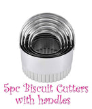 5pc round biscuits cutters