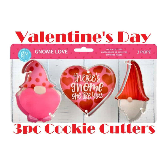 Valentine's Day Gnome Love 3pc Cookie Cutter Set