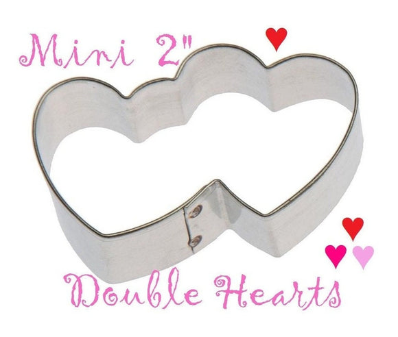 mini double hearts cookie cutter