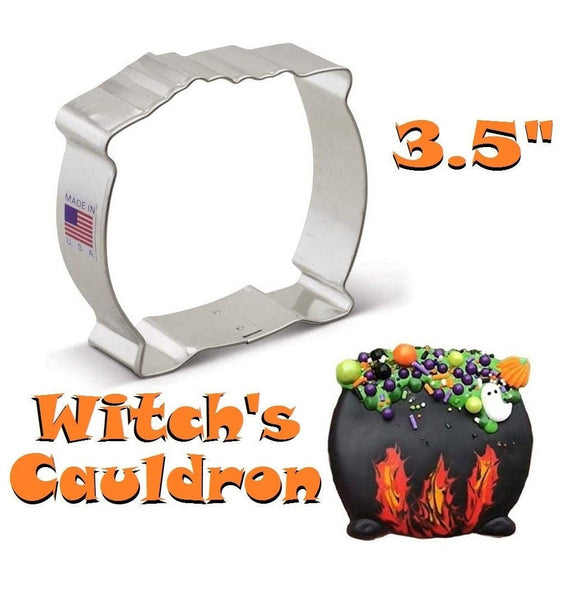 witch's cauldron halloween cookie cutter