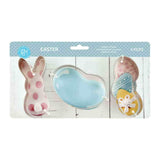 3pc Easter Cookie Cutter Carded Set, Cute Bunny Jellybean and Easter Eggs