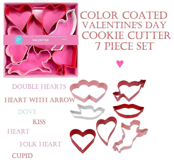 valentine's day color coated cookie cutters