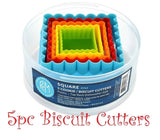 fluted square biscuit cutters, plastic cookie cutter