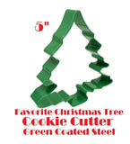 green color coated steel christmas tree cookie cutter