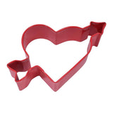 Red Heart with Arrow Cookie Cutter, Color Coated Steel Cutters, Valentine's Day Wedding and Love