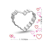 Mini Scalloped Heart Cookie Cutter, 1.5" Valentine's Day Wedding and Love, Foose