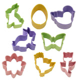 8pc Mini Easter Cookie Cutters, Easter Bunny Egg Chick Tulip Spring Shapes