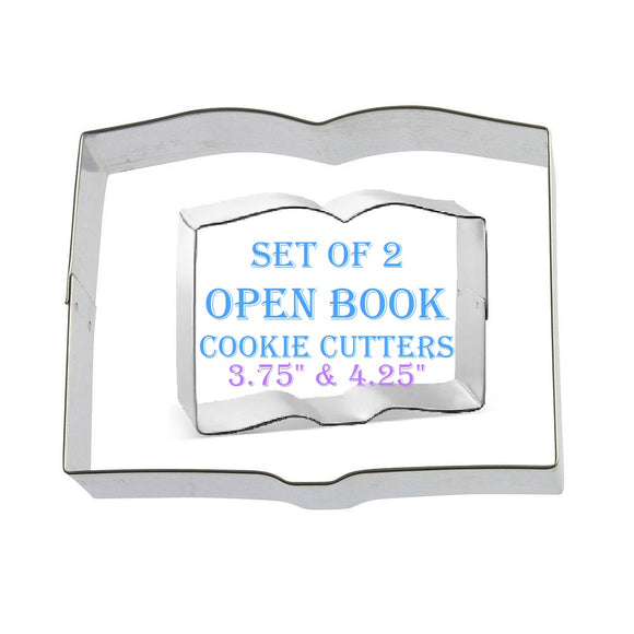 2pc Books Cookie Cutter Set, Bible Cookies, Book Shape, Made in the USA Foose