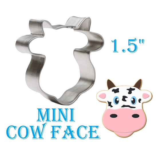 Mini Cow Face Cookie Cutter, 1.5