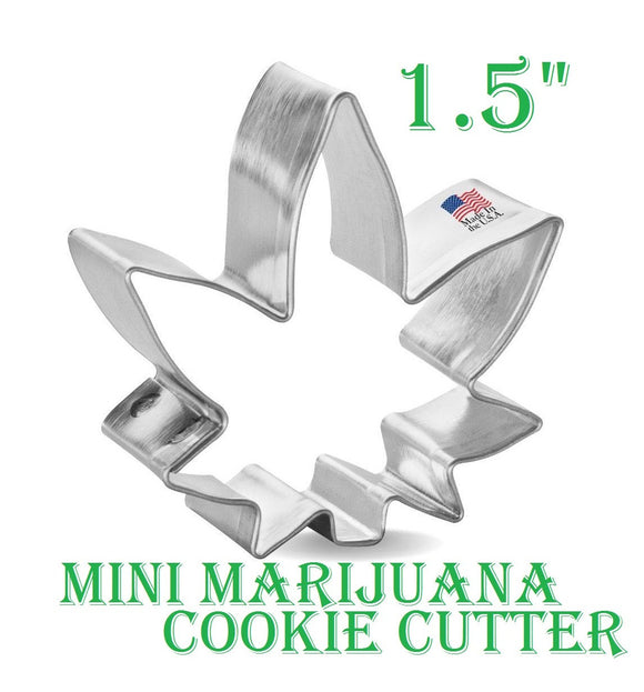 mini marijuana leaf cookie cutter