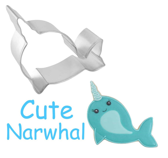 cute narwhal metal cookie cutter