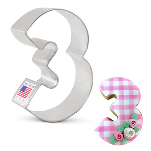 Number 3 Cookie Cutter, 3rd Birthday or Anniversary, Ann Clark