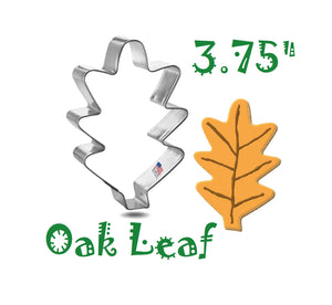 Oak Leaf Cookie Cutter, 3.75" Fall Autumn Baking, Foose