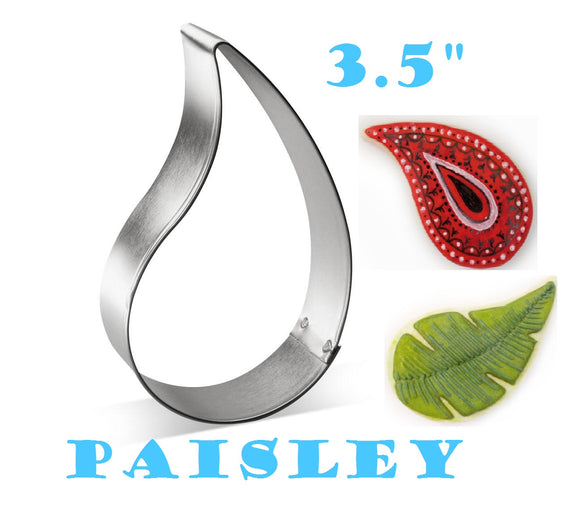 Paisley Cookie Cutter, Small Leaf, Petal or Raindrop Shapes, Foose