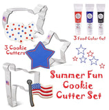 patriotic cookie decorating kit includes cutters and food coloring