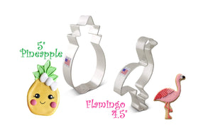 flamingo and pineapple cookie cutter set