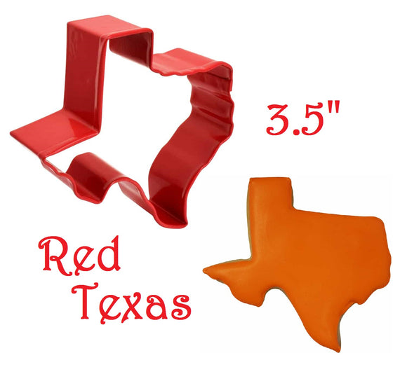 Red Texas Coated Cookie Cutter, State Shapes Map Travel