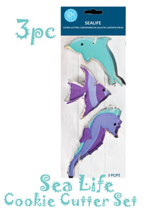 Sea Life Cookie Cutter Set, Carded Gift Cookie Cutters, Dolphin Fish SEahorse