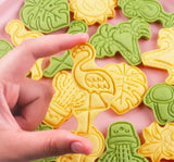 8pc Tropical Vacation Cookie Cutter and Stamps Set