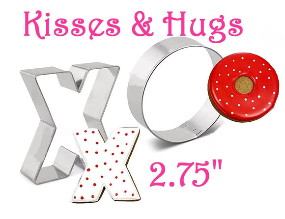 x's and o's hugs and kisses cookie cutter set