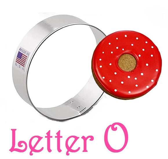 letter O cookie cutter, alphabet shape