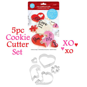 5pc heart cookie cutter set for date night