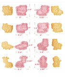 8pc Cute Zoo/ Circus Animals Cookie Cutter and Stamps Set